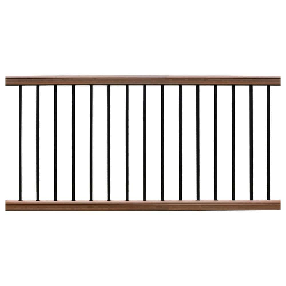 NewTechWood Ultrashield Hemispheres 36 in. x 3 in. x 6 ft. Brazilian Ipe Composite Railing Kit
