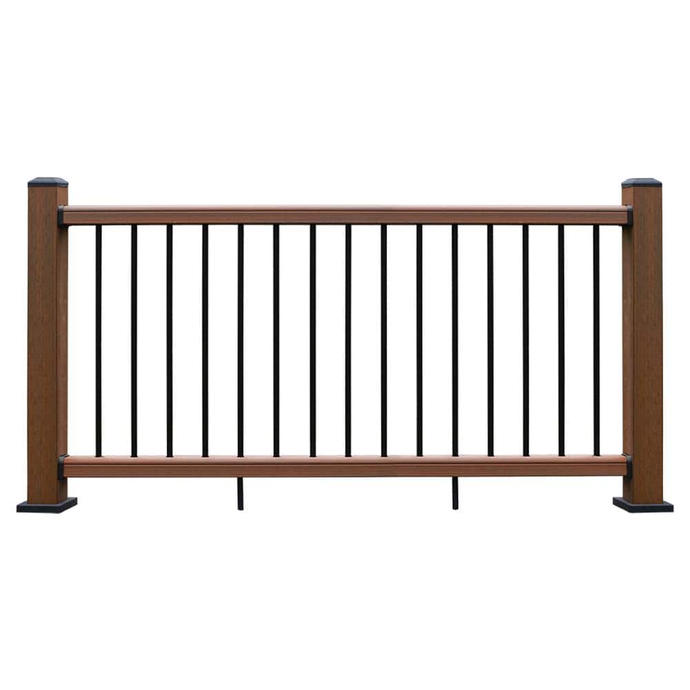 NewTechWood Ultrashield Hemispheres 36 in. x 3 in. x 6 ft. Brazilian Ipe Composite Railing Kit
