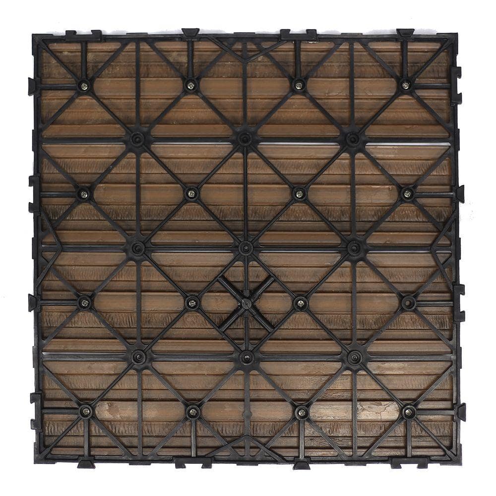 NewTechWood UltraShield Naturale 1 ft. x 1 ft. Quick Deck Outdoor Composite Deck Tile in Brazilian Ipe (10 sq. ft. per box)