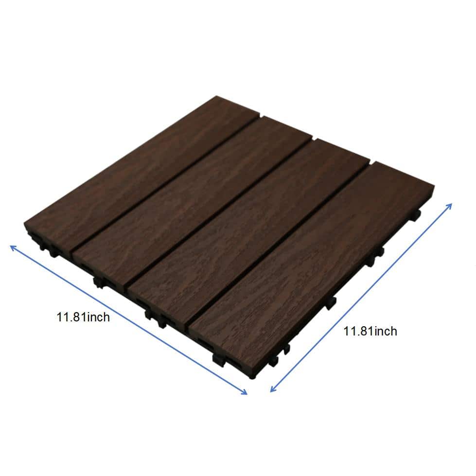 Veranda 10-Piece 1 ft. x 1 ft. Quick Deck Outdoor Composite Deck Tile in Brazilian Ipe