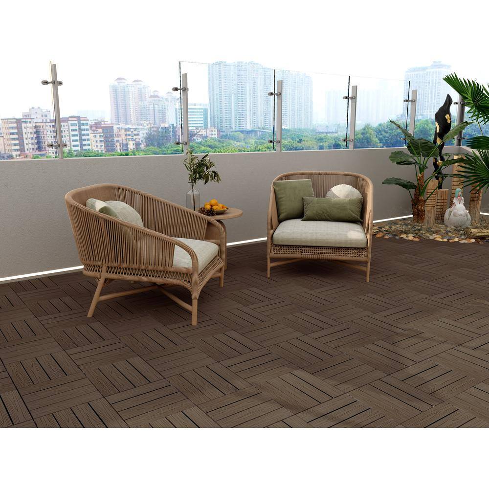 Veranda 10-Piece 1 ft. x 1 ft. Quick Deck Outdoor Composite Deck Tile in Brazilian Ipe