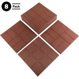 Pure Garden 5.33 ft. x 5.33 ft. Rubber Deck Tile in Brick Red (28 sq. ft.) (8-Pack)