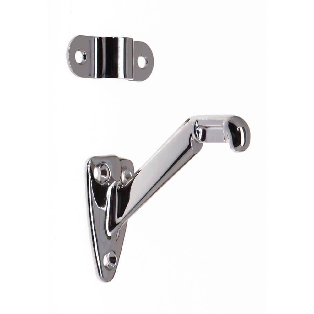 idh by St. Simons 3-1/4 in. Solid Brass Hand Rail Bracket in Bright Nickel