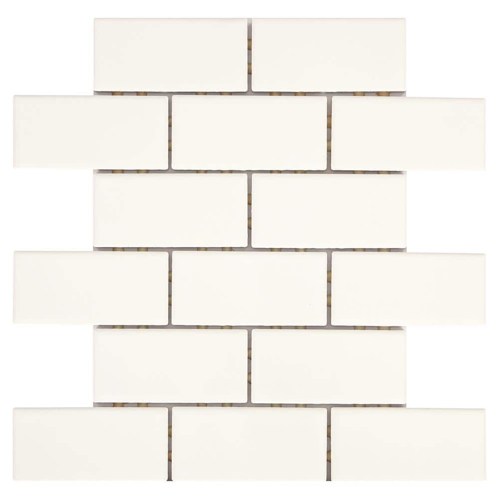 Daltile Restore Bright White 12 in. x 12 in. x 6.35 mm Ceramic Mosaic Wall Tile (0.83 sq. ft./Piece)