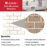 Daltile Restore Bright White 12 in. x 12 in. x 6.35 mm Ceramic Mosaic Wall Tile (0.83 sq. ft./Piece)