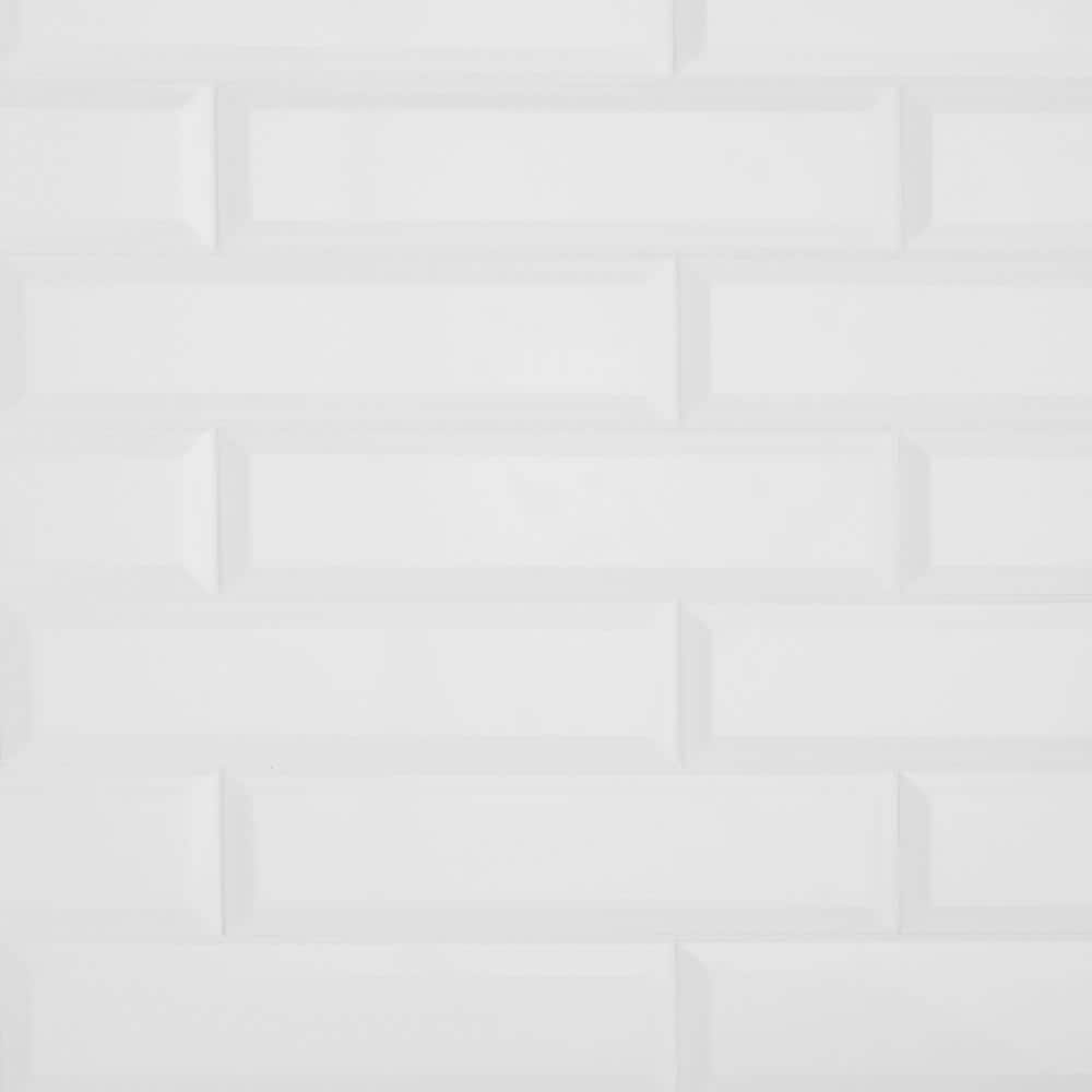 Daltile Restore Bright White 3 in. x 12 in. Ceramic Bevel Wall Tile (9 sq. ft. / case)