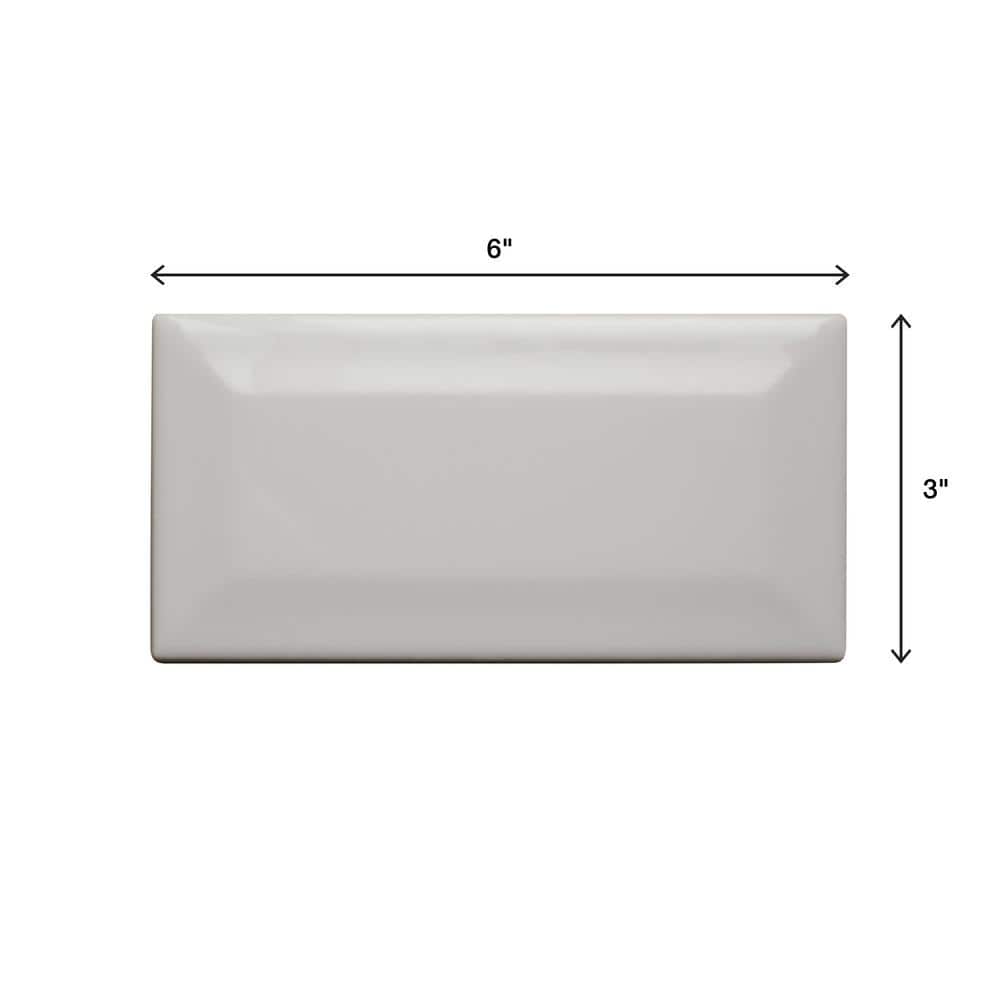 Daltile Restore Bright White 3 in. x 6 in. Ceramic Bevel Wall Tile, Glossy (10 sq. ft. per case)