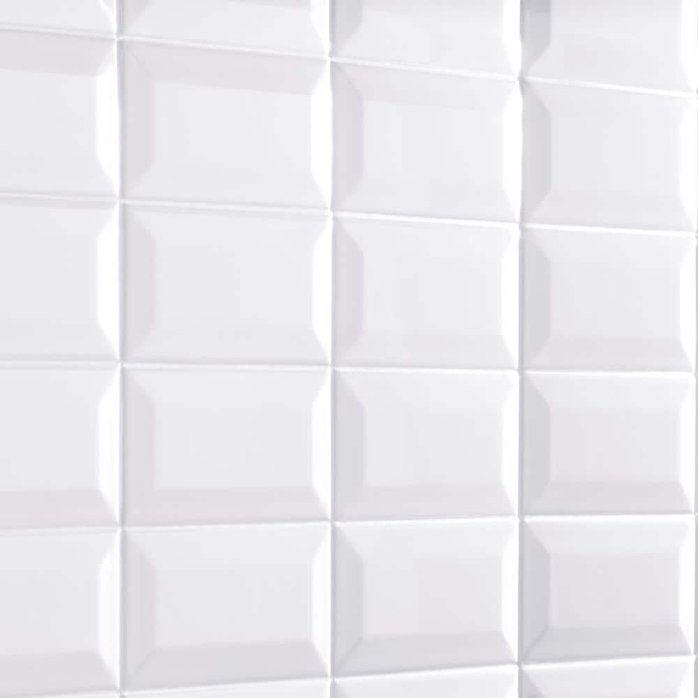 Daltile Restore 3 in. x 6 in. Ceramic Bevel Bright White Subway Tile (10 sq. ft. / case)