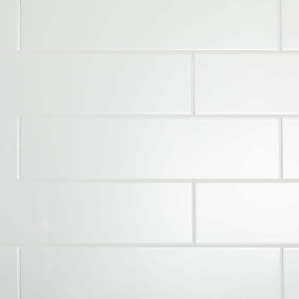 Daltile Restore Bright White 4 in. x 16 in. Ceramic Wall Tile (13.20 sq. ft. / Case)