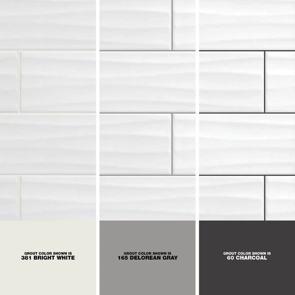 Daltile Restore Bright White 4 in. x 16 in. Ceramic Wavy Wall Tile (13.20 sq. ft. / case)