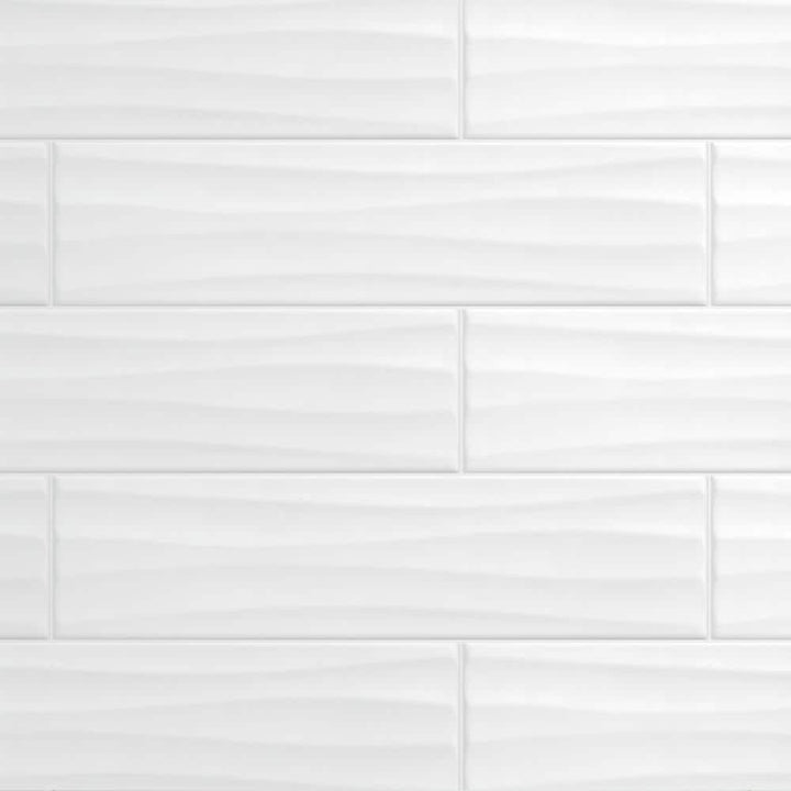 Daltile Restore Bright White 4 in. x 16 in. Ceramic Wavy Wall Tile (13.20 sq. ft. per Case)