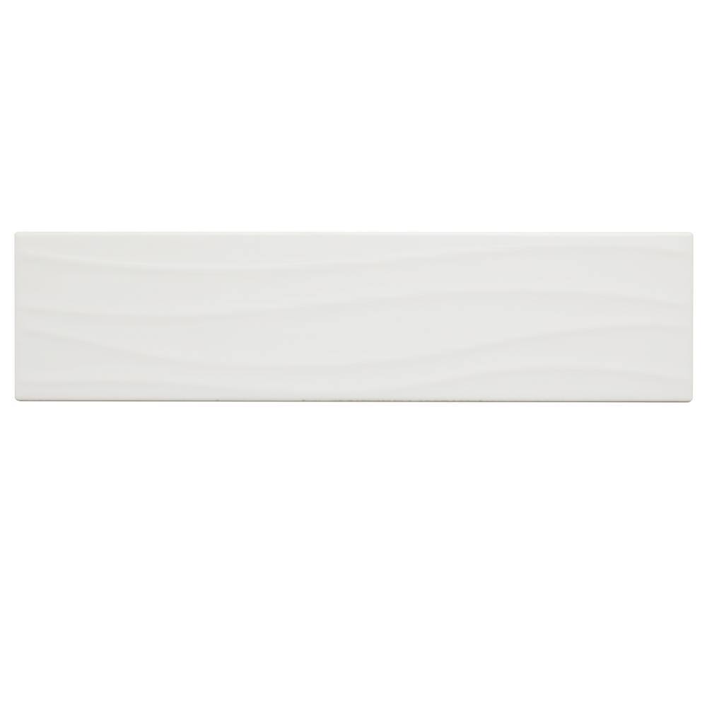 Daltile Restore Bright White 4 in. x 16 in. Ceramic Wavy Wall Tile (13.20 sq. ft. / case)