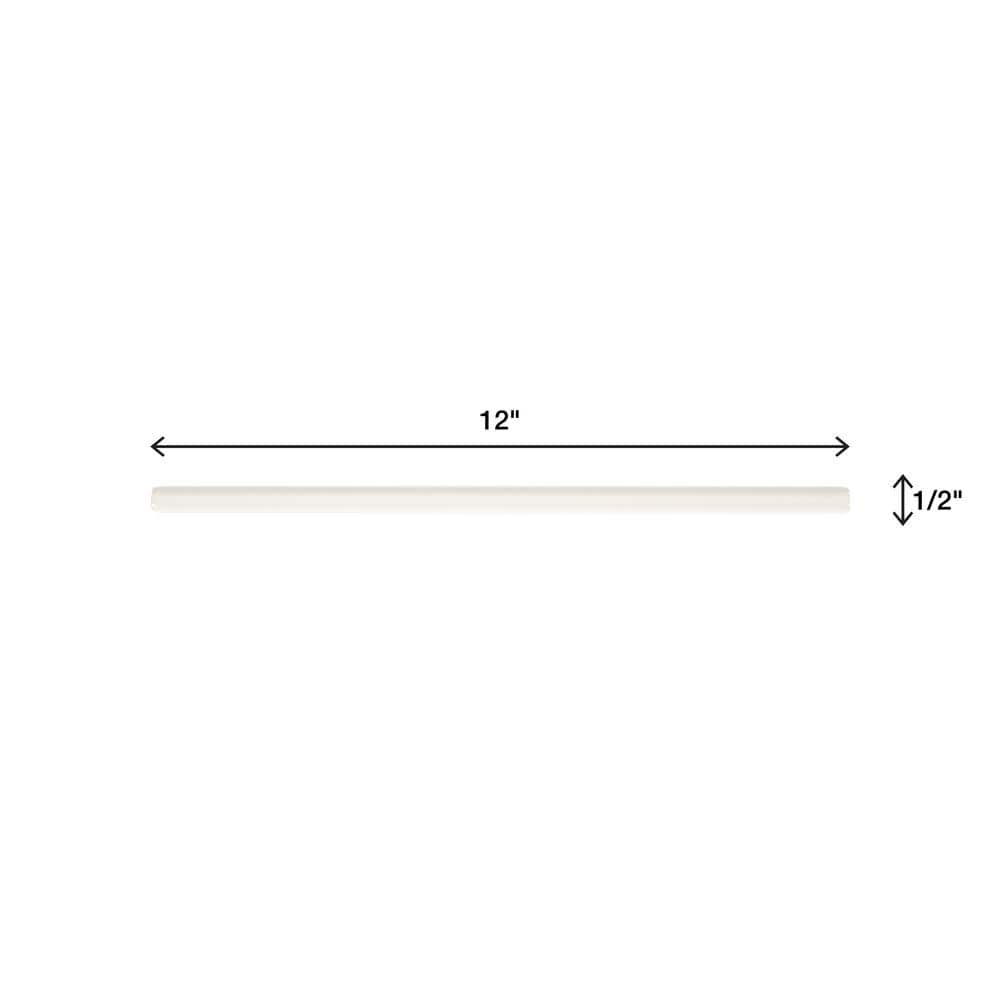 Daltile Restore Bright White 1/2 in. x 12 in. Glazed Ceramic Wall Jolly Trim Tile, 4-Pack (0.04 sq. ft. per piece)