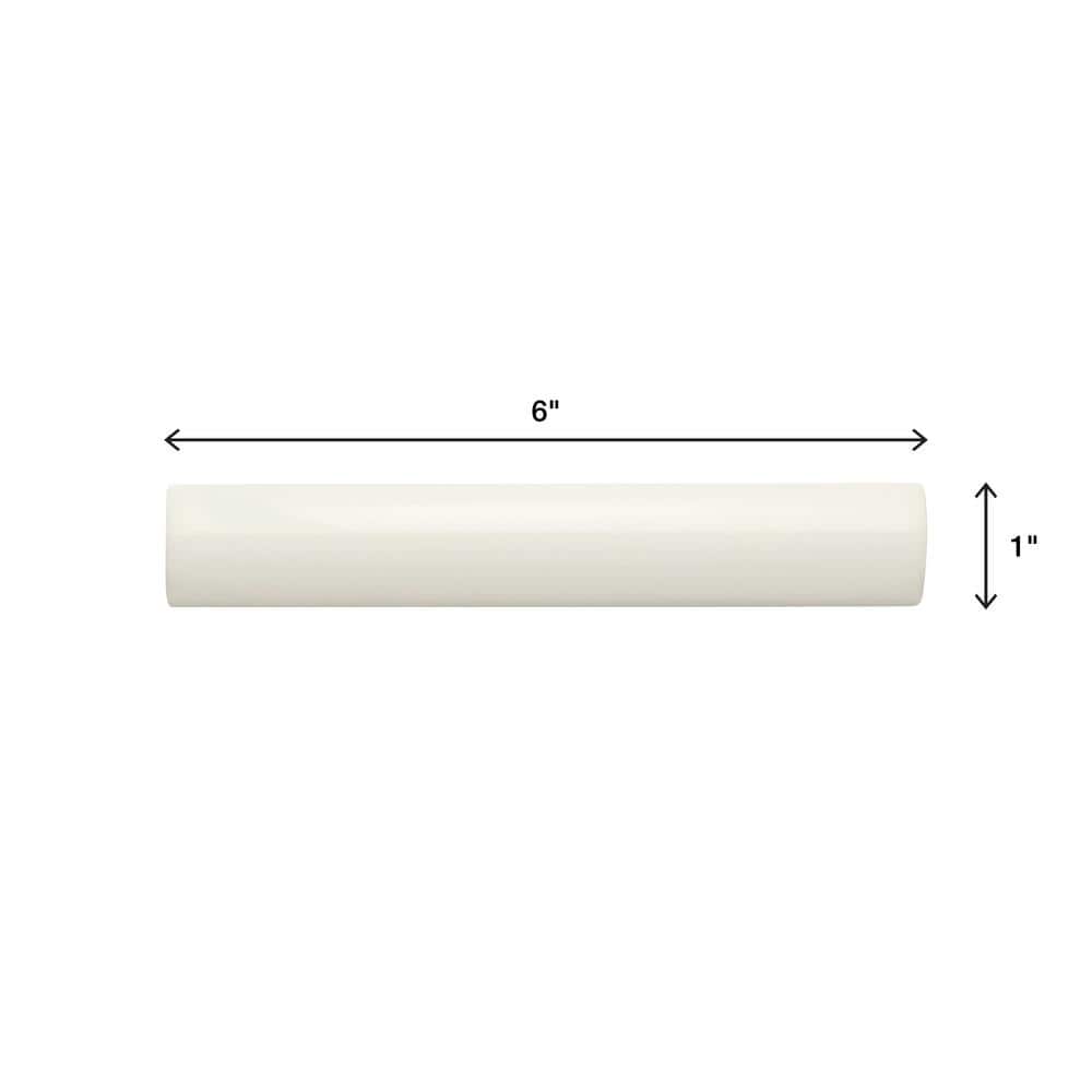 Daltile Restore Bright White 1 in. x 6 in. Ceramic Quarter Round Wall Trim Tile (0.03 sq. ft. / Piece)