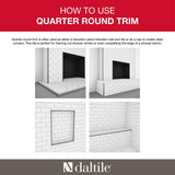 Daltile Restore Bright White 1 in. x 6 in. Ceramic Quarter Round Wall Trim Tile (0.03 sq. ft. / Piece)