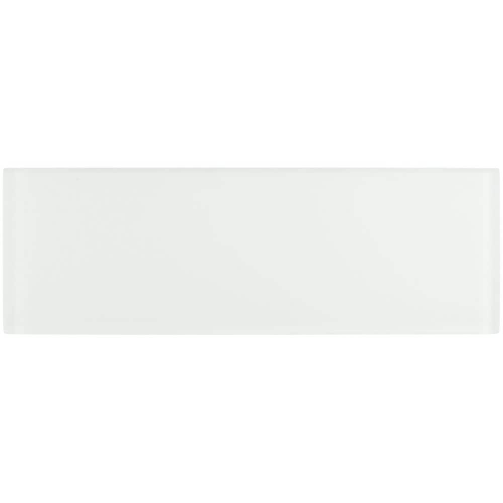 Ivy Hill Tile Contempo Bright White Frosted 4 in. x 12 in. x 8 mm Glass Subway Tile (15 pieces, 5 sq. ft./Box)