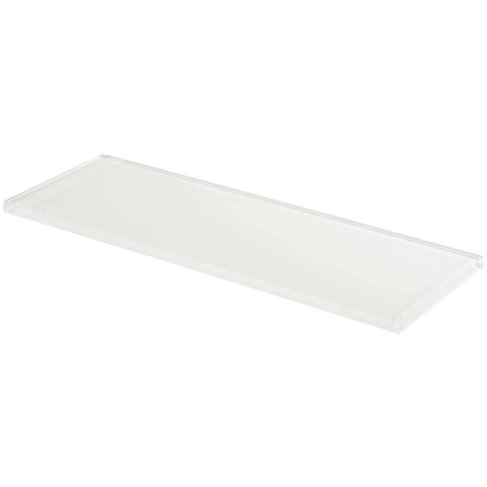 Ivy Hill Tile Contempo Bright White 4 in. x 12 in. x 8 mm Polished Glass Subway Floor and Wall Tile (15 Pieces, 5 sq. ft./Box)