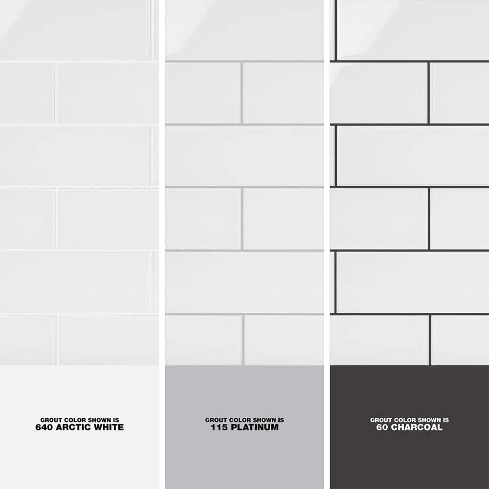 Ivy Hill Tile Contempo Bright White 4 in. x 12 in. x 8 mm Polished Glass Subway Floor and Wall Tile (15 Pieces, 5 sq. ft./Box)