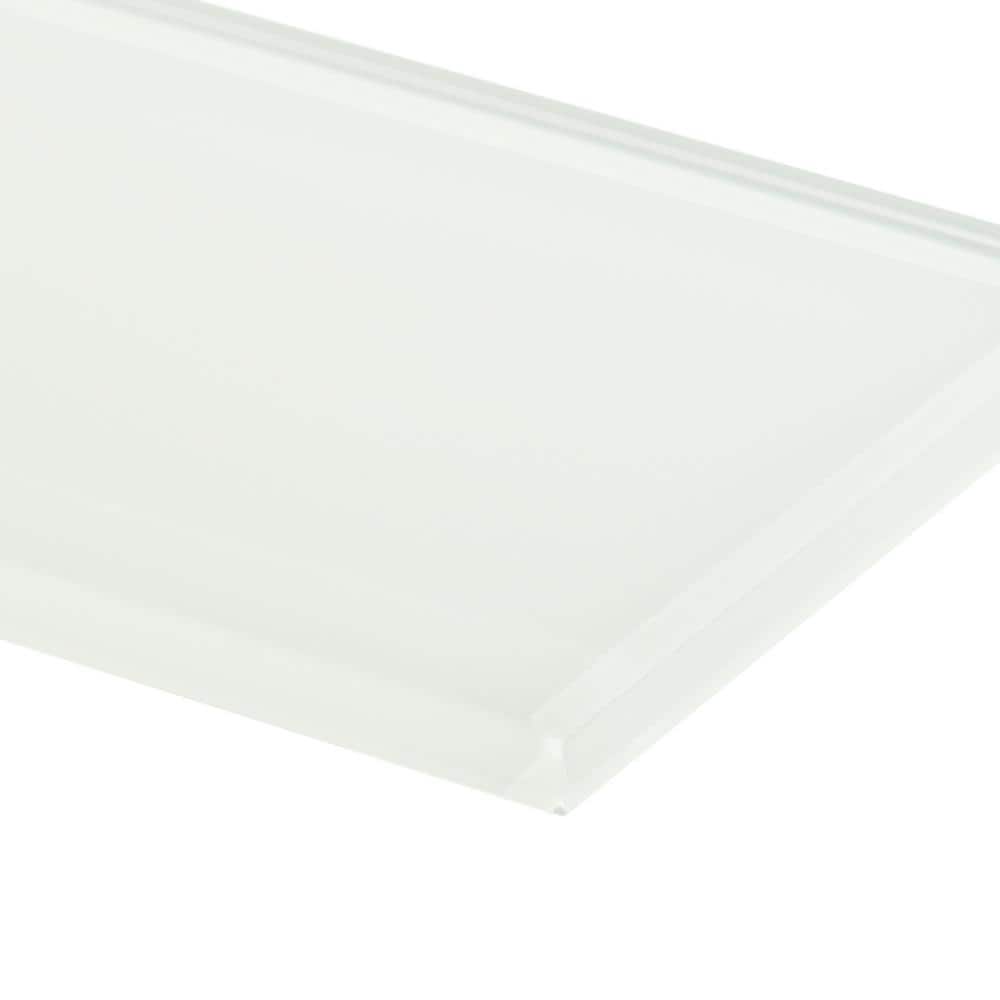 Ivy Hill Tile Contempo Bright White 4 in. x 12 in. x 8 mm Polished Glass Subway Floor and Wall Tile (15 Pieces, 5 sq. ft./Box)