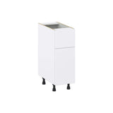 J COLLECTION Fairhope Bright White Slab Assembled Base Kitchen Cabinet with 10 in. Drawer (12 in. W X 34.5 in. H X 24 in. D)