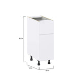 J COLLECTION Fairhope Bright White Slab Assembled Base Kitchen Cabinet with 10 in. Drawer (12 in. W X 34.5 in. H X 24 in. D)