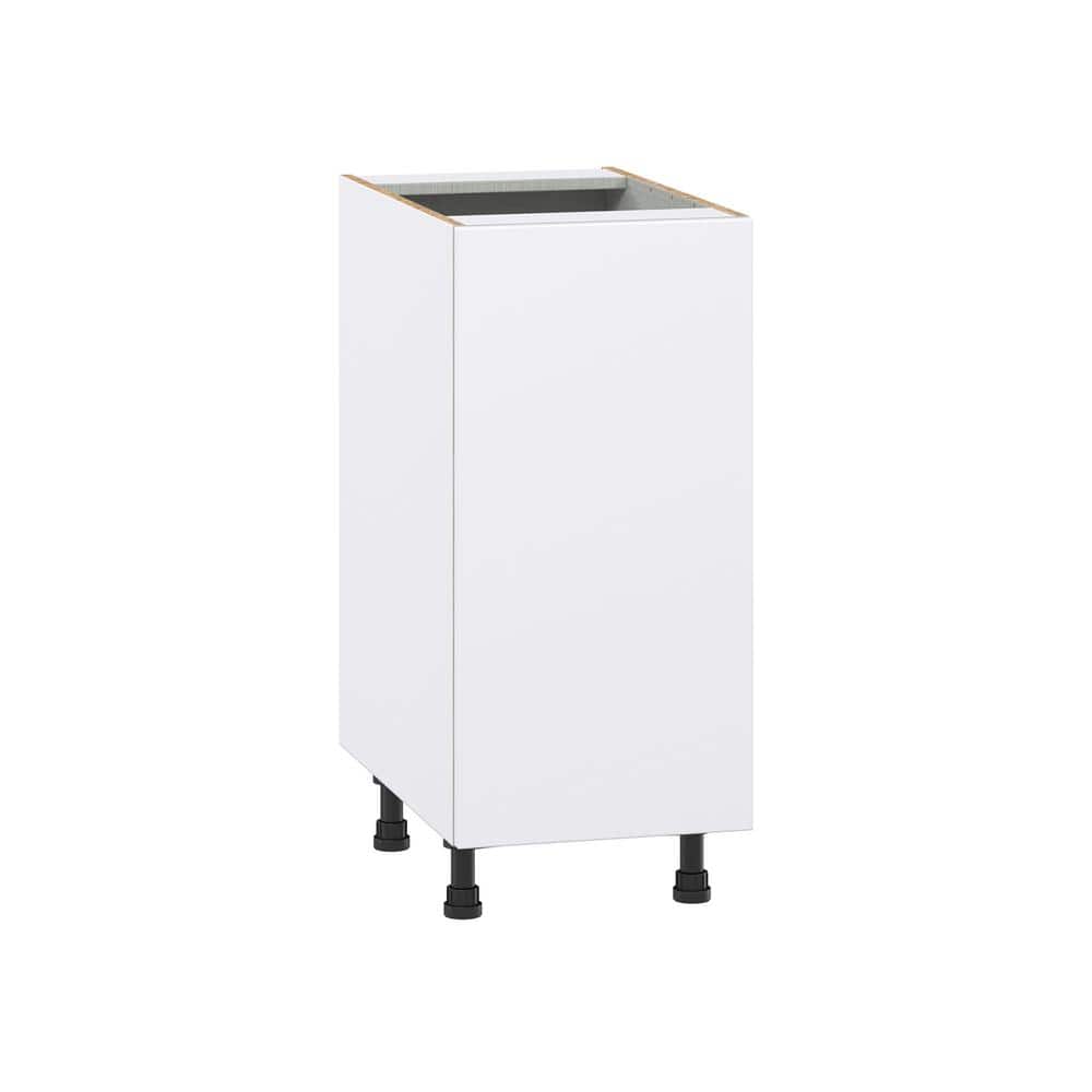 J COLLECTION Fairhope Bright White Slab Assembled Base Kitchen Cabinet with 3 Inner Drawers (15 in. W x 34.5 in. H x 24 in. D)