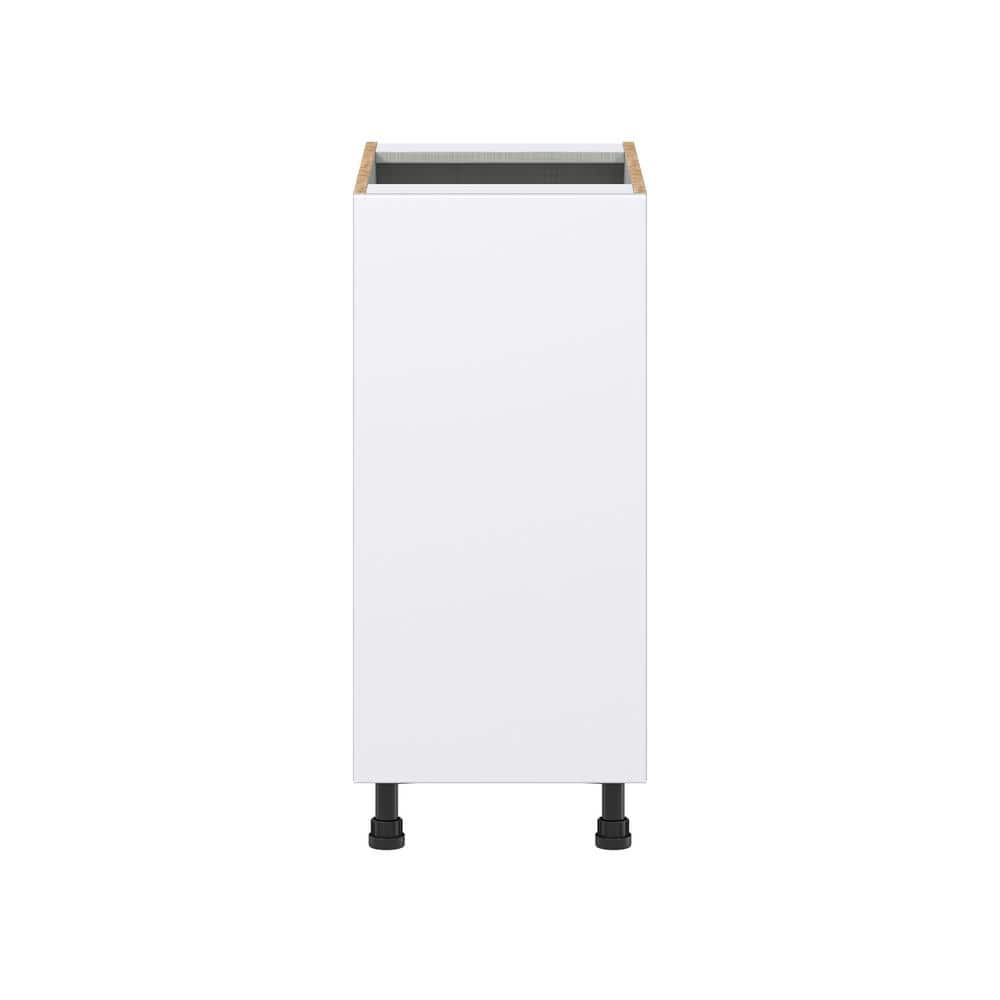 J COLLECTION Fairhope Bright White Slab Assembled Base Kitchen Cabinet with 3 Inner Drawers (15 in. W x 34.5 in. H x 24 in. D)