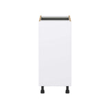 J COLLECTION Fairhope Bright White Slab Assembled Base Kitchen Cabinet with 3 Inner Drawers (15 in. W x 34.5 in. H x 24 in. D)