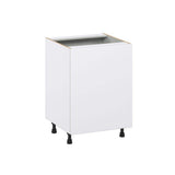 J COLLECTION Fairhope Bright White Slab Assembled 3 Waste Bins Pull out Kitchen Cabinet (24 in. W x 34.5 in. H x 24 in. D)