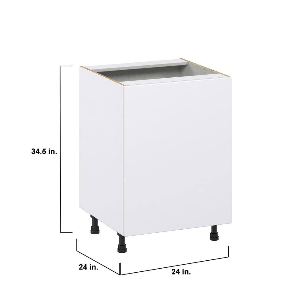 J COLLECTION Fairhope Bright White Slab Assembled 3 Waste Bins Pull out Kitchen Cabinet (24 in. W x 34.5 in. H x 24 in. D)