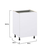 J COLLECTION Fairhope Bright White Slab Assembled 3 Waste Bins Pull out Kitchen Cabinet (24 in. W x 34.5 in. H x 24 in. D)
