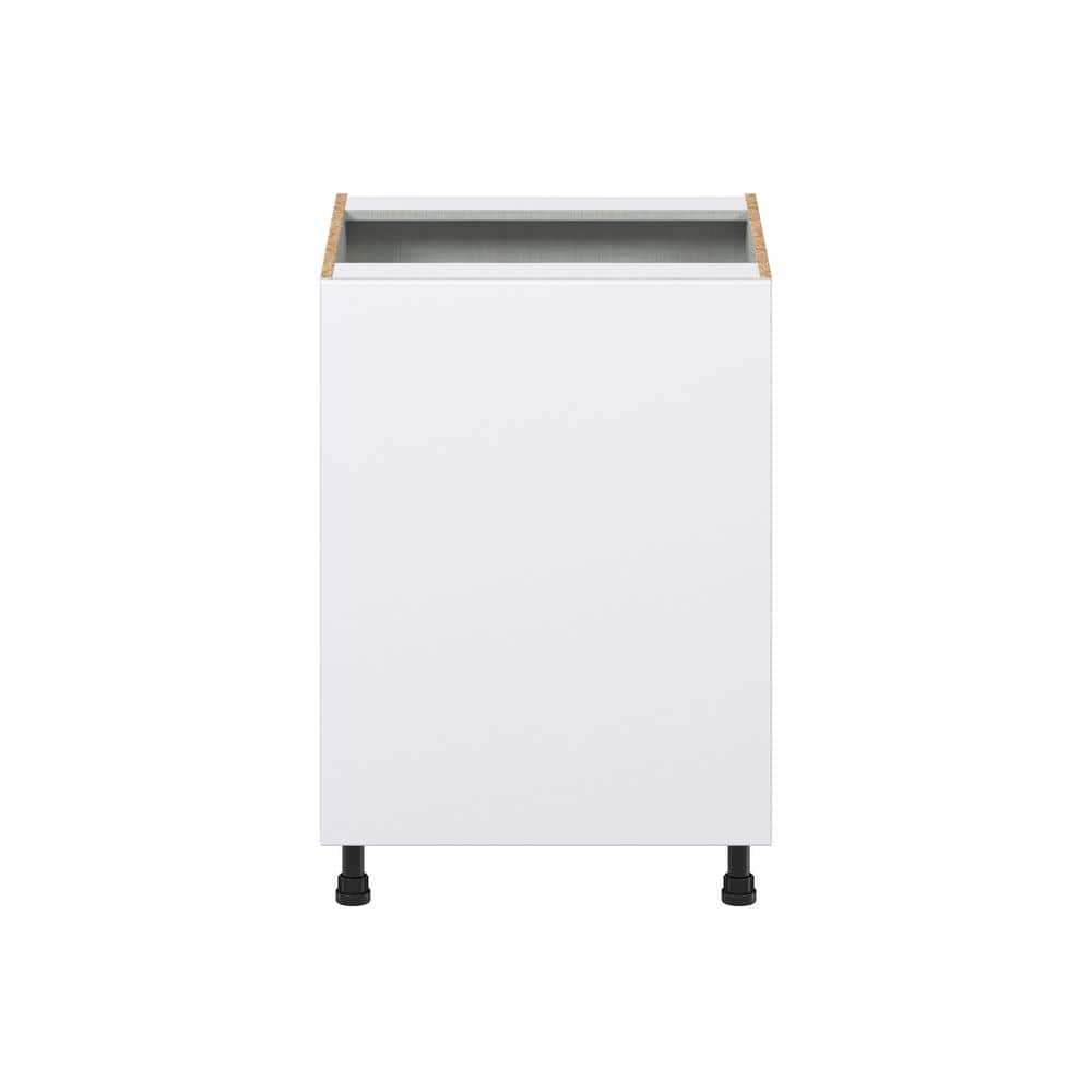 J COLLECTION Fairhope Bright White Slab Assembled 3 Waste Bins Pull out Kitchen Cabinet (24 in. W x 34.5 in. H x 24 in. D)