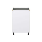 J COLLECTION Fairhope Bright White Slab Assembled 3 Waste Bins Pull out Kitchen Cabinet (24 in. W x 34.5 in. H x 24 in. D)