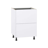 J COLLECTION Fairhope Bright White Slab Assembled Base Kitchen Cabinet with 2 Drawers (24 in. W x 34.5 in. H x 24 in. D)