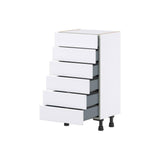 J COLLECTION Fairhope Bright White Slab Assembled Shallow Base Kitchen Cabinet with Drawers (18 in. W x 34.5 in. H x 14 in. D)