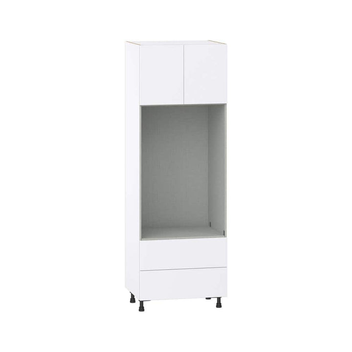 J COLLECTION Fairhope Bright White Slab Assembled Pantry Micro/Oven Kitchen Cabinet (30 in. W x 89.5 in. H x 24 in. D)