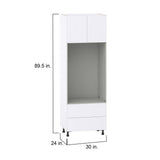 J COLLECTION Fairhope Bright White Slab Assembled Pantry Micro/Oven Kitchen Cabinet (30 in. W x 89.5 in. H x 24 in. D)