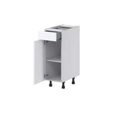 J COLLECTION Fairhope Bright White Slab Assembled Vanity Base Cabinet with 1 Drawer (12 in. W x 34.5 in. H x 21 in. D)