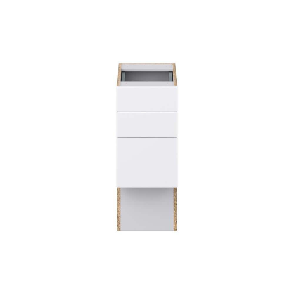 J COLLECTION Fairhope Bright White Slab Assembled Vanity ADA Drawer Base Cabinet with 3 Drawers (12 in. W x 30 in. H x 21 in. D)