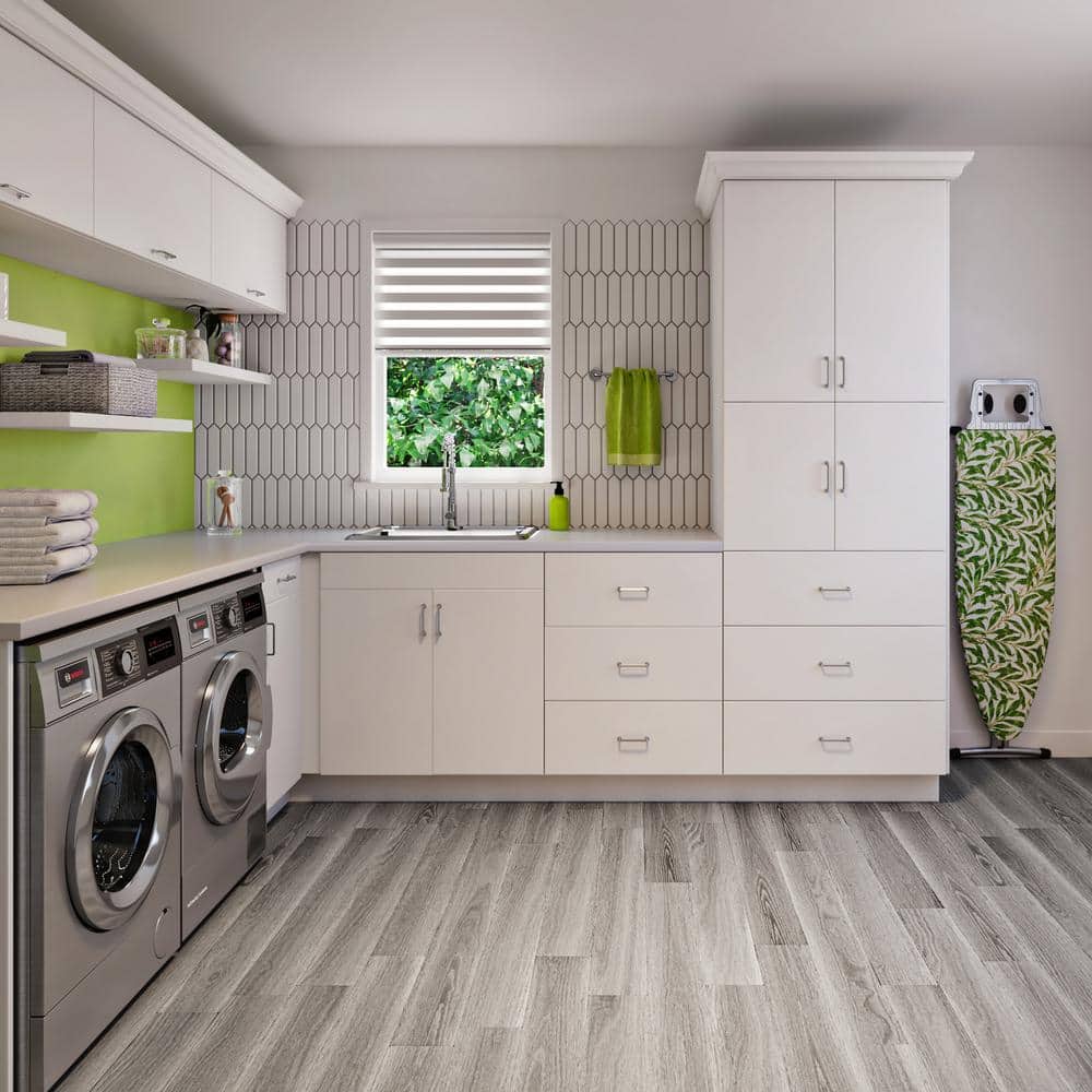 J COLLECTION Fairhope Bright White Slab Assembled ADA Vanity Sink Base Cabinet With Removable Front (36 in. W x 30 in. H x 21 in. D)