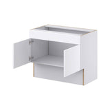 J COLLECTION Fairhope Bright White Slab Assembled ADA Vanity Sink Base Cabinet With Removable Front (36 in. W x 30 in. H x 21 in. D)