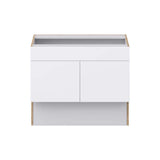 J COLLECTION Fairhope Bright White Slab Assembled ADA Vanity Sink Base Cabinet With Removable Front (36 in. W x 30 in. H x 21 in. D)