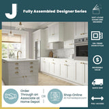 J COLLECTION Fairhope Bright White Slab Assembled ADA Vanity Sink Base Cabinet With Removable Front (36 in. W x 30 in. H x 21 in. D)