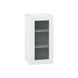 J COLLECTION Bright White Shaker Assembled Wall Kitchen Cabinet with Glass Door (15 in. W x 30 in. H x 14 in. D)