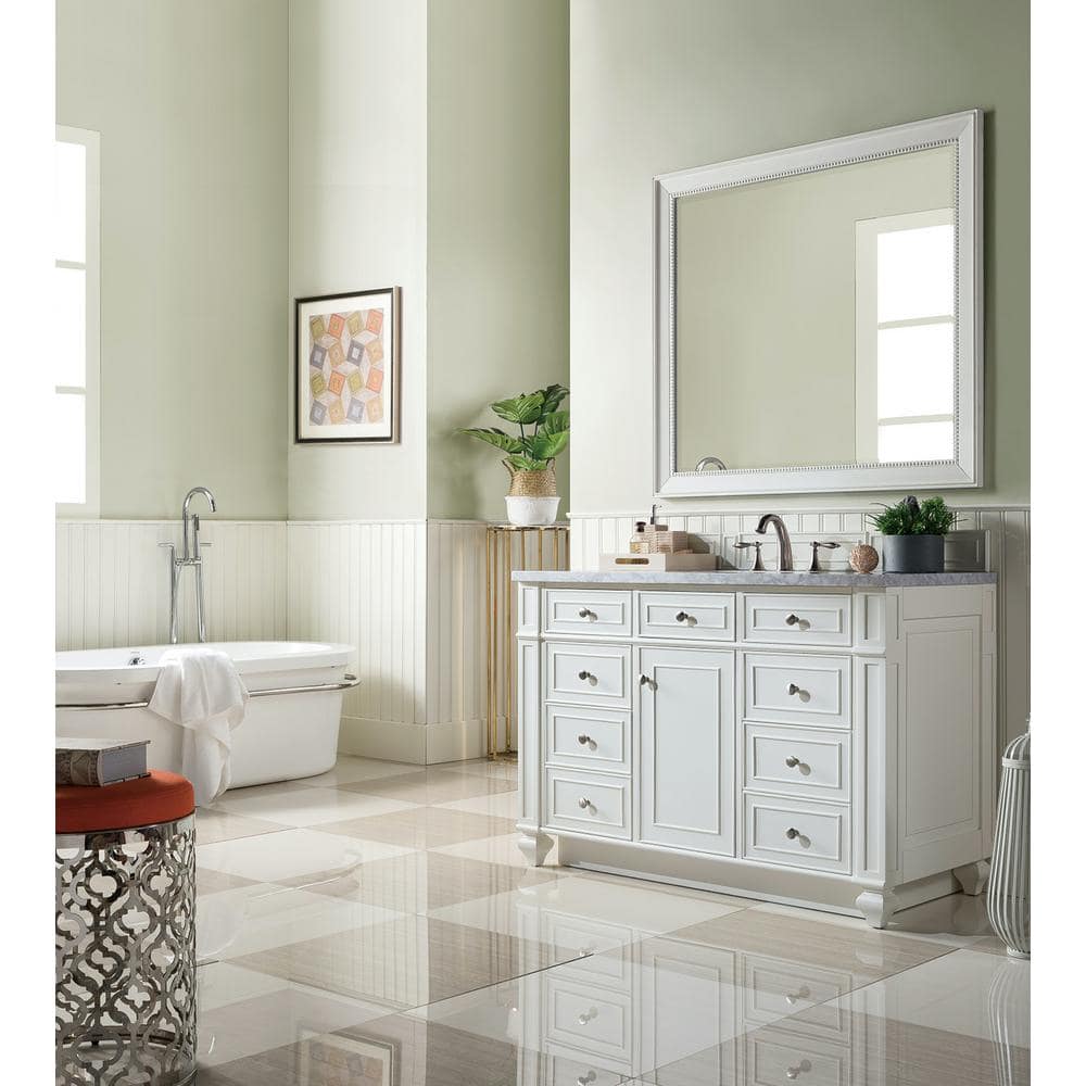 James Martin Vanities Bristol 44" x 40" Bright White Bathroom Vanity Mirror
