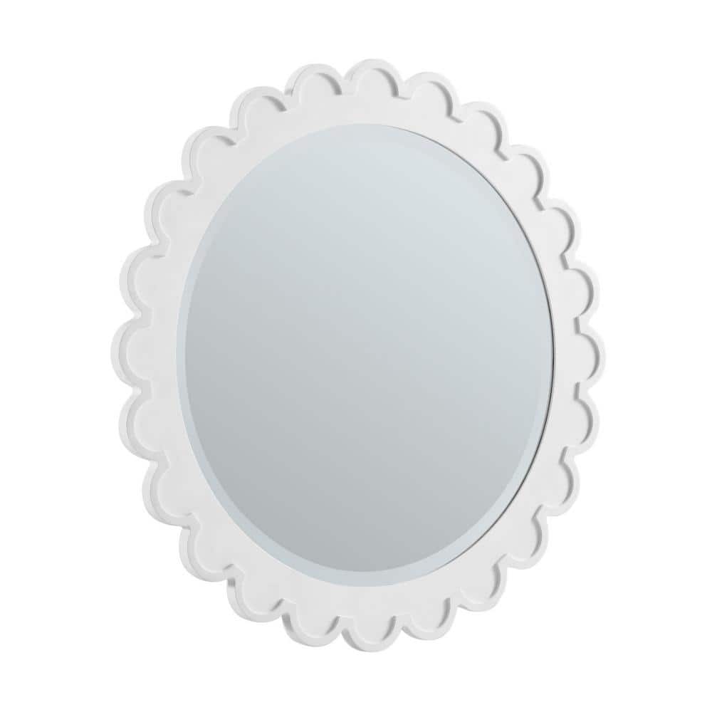 James Martin Vanities Adelese 32" Bright White Framed Bathroom Vanity Mirror