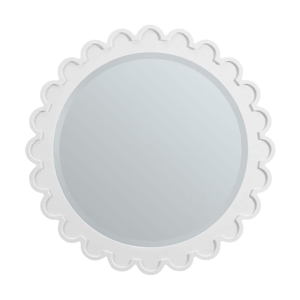 James Martin Vanities Adelese 32" Bright White Framed Bathroom Vanity Mirror