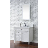 James Martin Vanities Brittany Bright White Rectangular Bathroom Vanity Mirror 21.7 x 39.2 in.