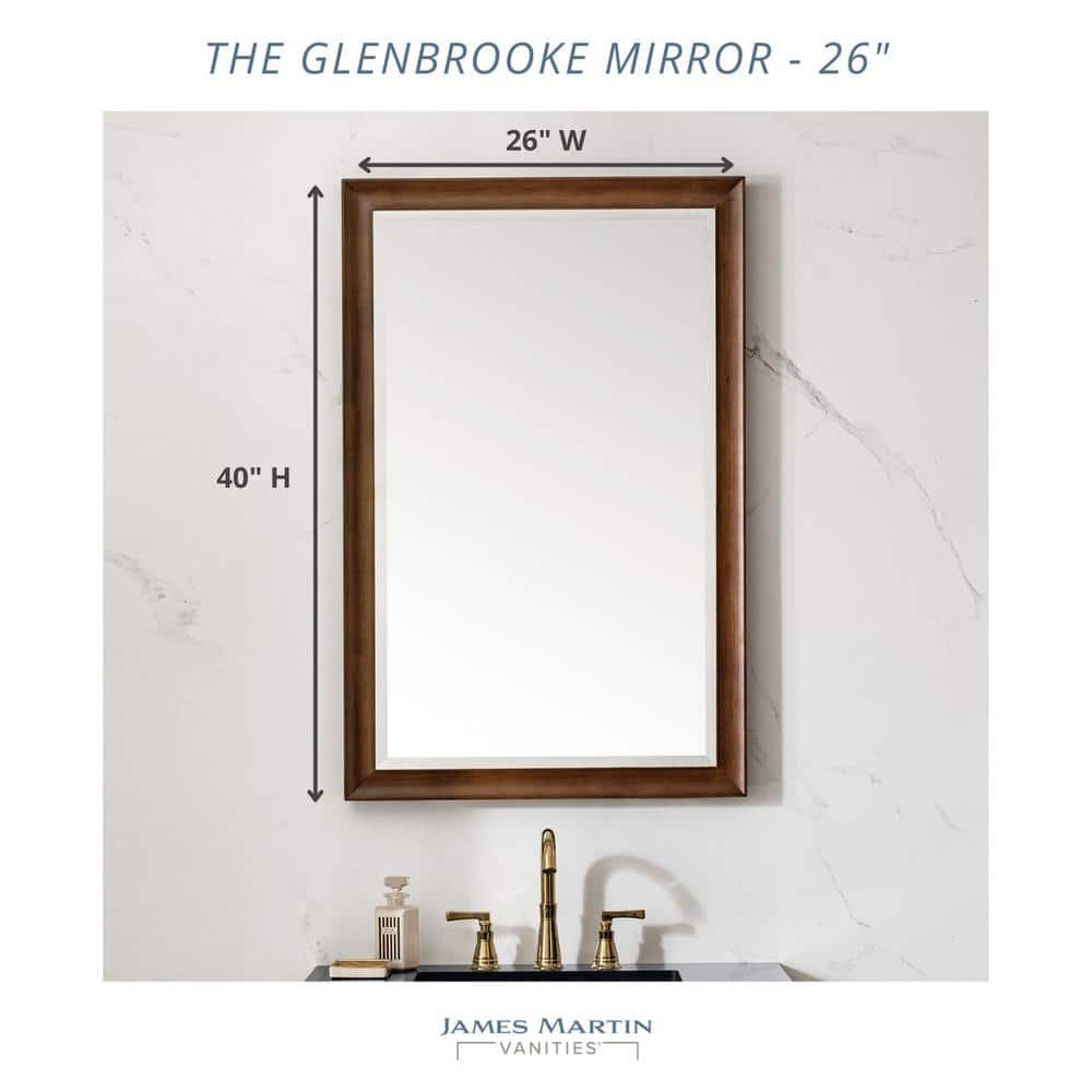 James Martin Vanities Glenbrooke 26" x 40" Bright White Bathroom Vanity Mirror