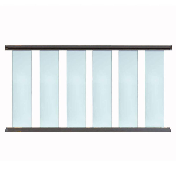 EZ Handrail 6 ft. x 36 in. Bronze Aluminum Frame Glass Baluster Railing Kit